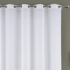 Voilage à oeillets tissé avec relief effet froissé