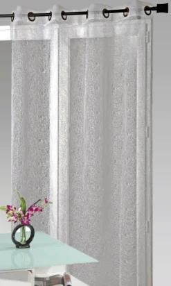 Voilage organza brodé bulles