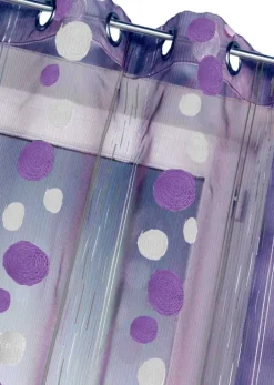 Voilage organza fils coupés motif ronds