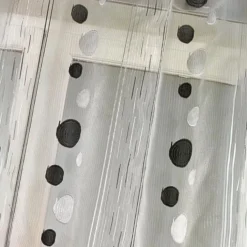 Voilage organza fils coupés motif ronds