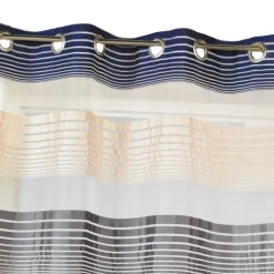 Voilage organza à fines rayures horizontales colorées