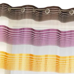 Voilage organza à fines rayures horizontales colorées