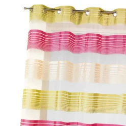 Voilage organza à fines rayures horizontales colorées