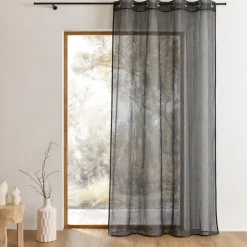 Voilage organza à fines rayures horizontales