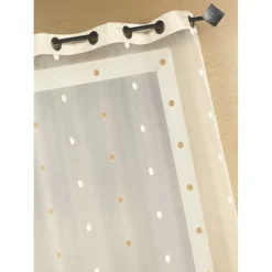 Voilage Organza Jacquard avec parement uni Taffetas