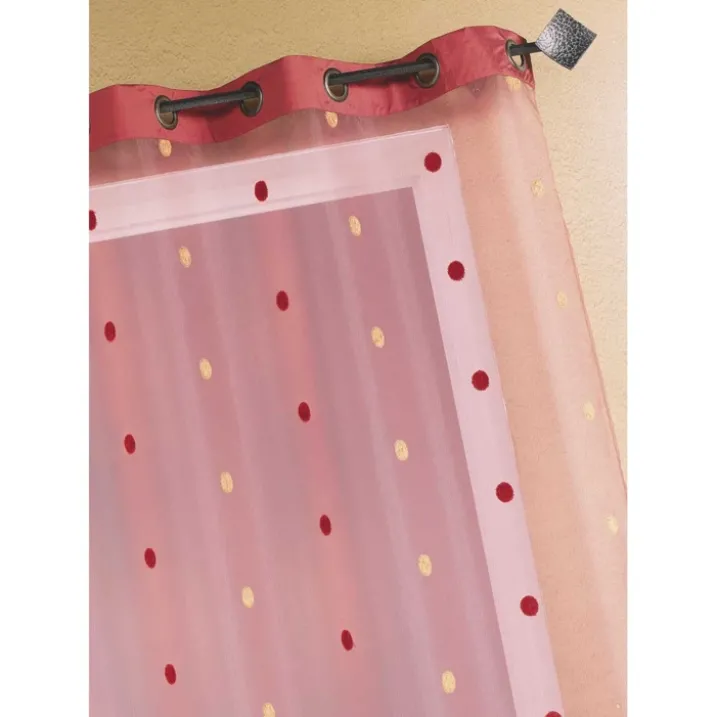 Voilage Organza Jacquard avec parement uni Taffetas