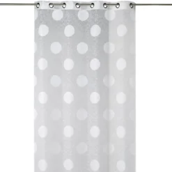 Voilage organza jacquard brodé motif gros ronds