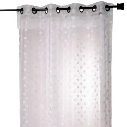 Voilage organza jacquard brodé à petits pois