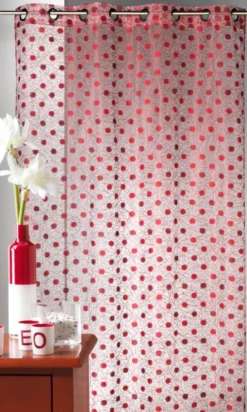 Voilage organza jacquard brodé à petits pois