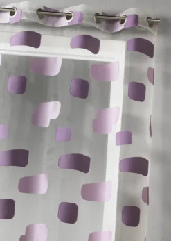 Voilage organza jacquard motif de briques