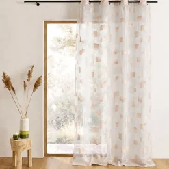 Voilage organza jacquard motif de briques