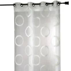 Voilage organza jacquard motif ronds