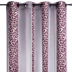 Voilage organza jacquard à motif feuillage