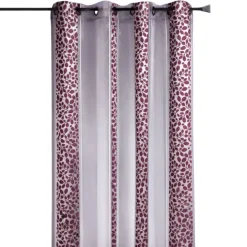 Voilage organza jacquard à motif feuillage
