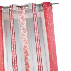 Voilage organza jacquard à rayures verticales à motifs