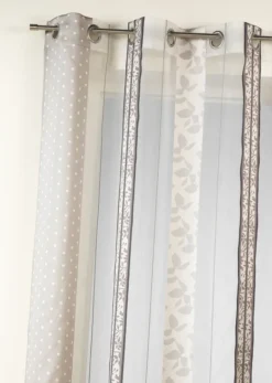 Voilage organza jacquard à rayures verticales à motifs