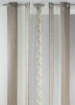 Voilage organza jacquard à rayures verticales à motifs