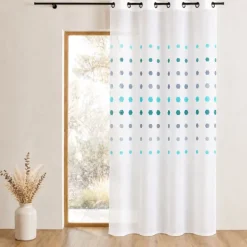 Voilage organza à pois géométriques