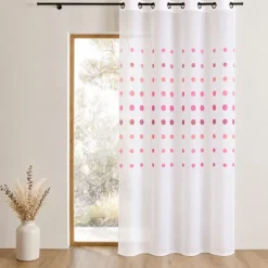 Voilage organza à pois géométriques
