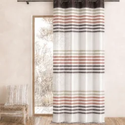 Voilage organza rayé et coloré