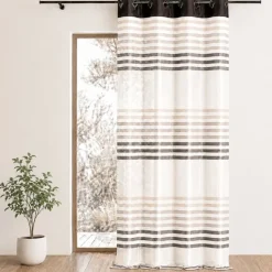 Voilage organza rayé et coloré