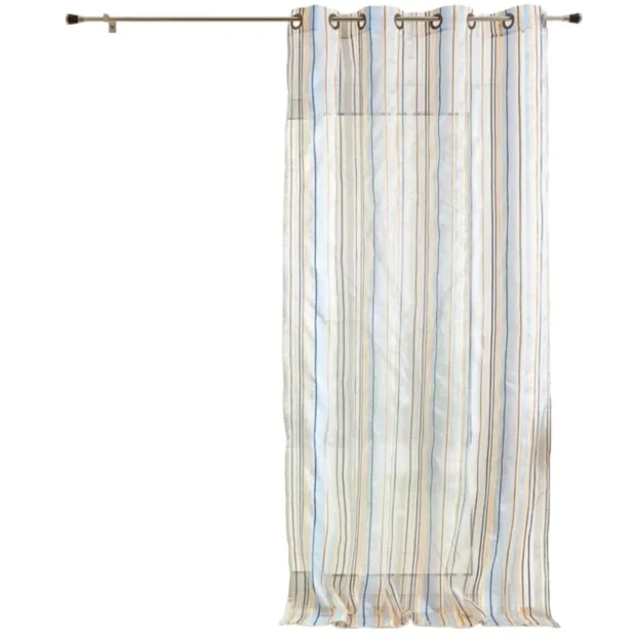 Voilage organza à rayures et œillets