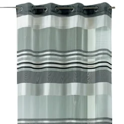 Voilage organza rayures horizontales tissées