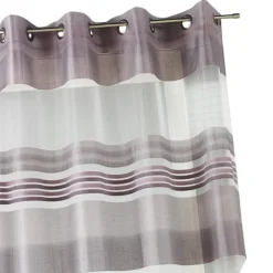 Voilage organza rayures horizontales tissées