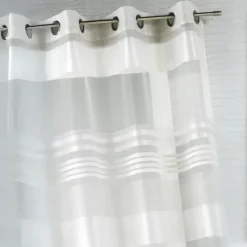 Voilage organza rayures horizontales tissées