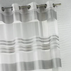 Voilage organza rayures horizontales tissées