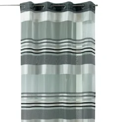 Voilage organza rayures horizontales tissées