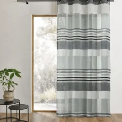 Voilage organza rayures horizontales tissées