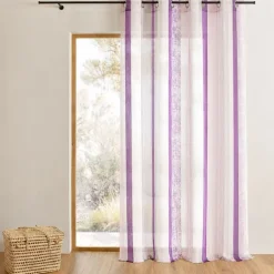Voilage organza à rayures jacquard