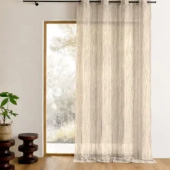Voilage organza rayures verticales tissées