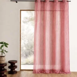 Voilage organza rayures verticales tissées