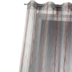Voilage organza rayures verticales tissées