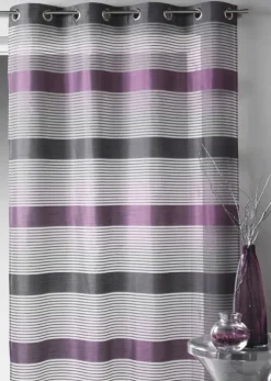 Voilage organza tissé à rayures horizontales