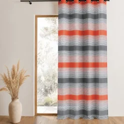 Voilage organza tissé à rayures horizontales