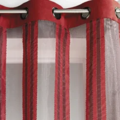 Voilage organza transparent à rayures verticales