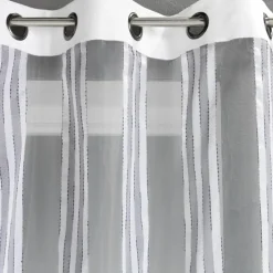 Voilage organza transparent à rayures verticales