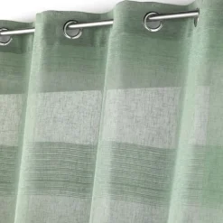 Voilage rayé fils chenille effet lin