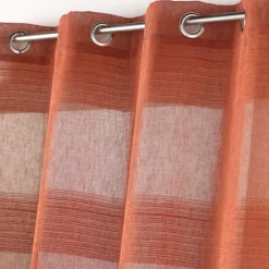 Voilage rayé fils chenille effet lin