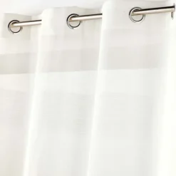 Voilage rayé fils chenille effet lin