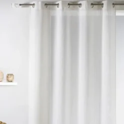 Voilage rayures brodées ton sur ton