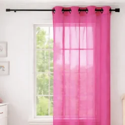 Voilage rose grande largeur