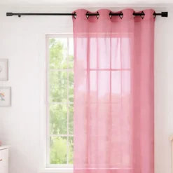 Voilage rose grande largeur