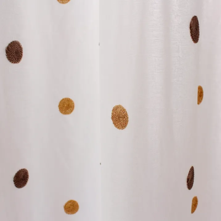 Voilage sablé brodé "Pois colorés"
