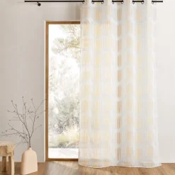 Voilage tamisant en jacquard à rayures verticales ondulées