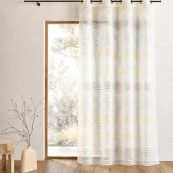 Voilage tamisant en jacquard à rayures verticales ondulées