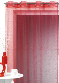 Voilage tamisant en organza brodé à œillets